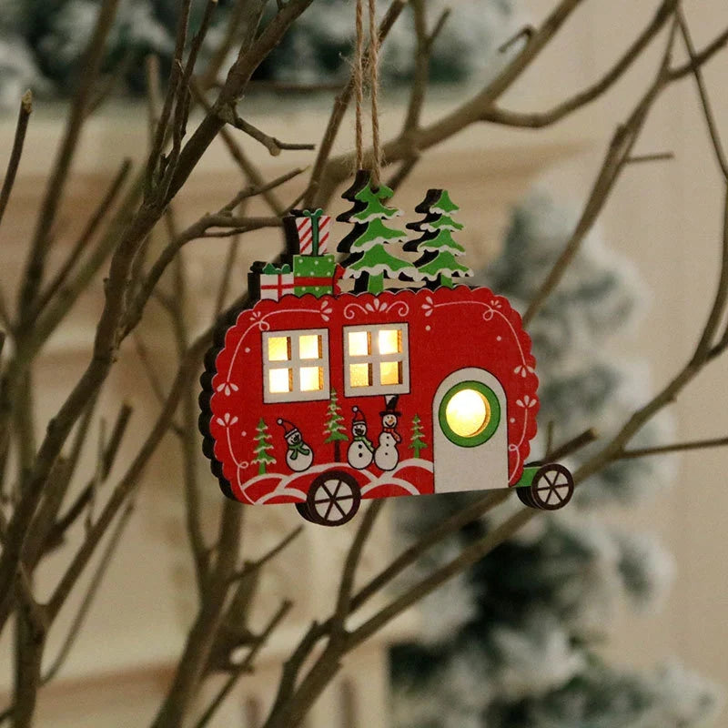 Christmas Ornament Illuminated Winter Scene Battery-Free