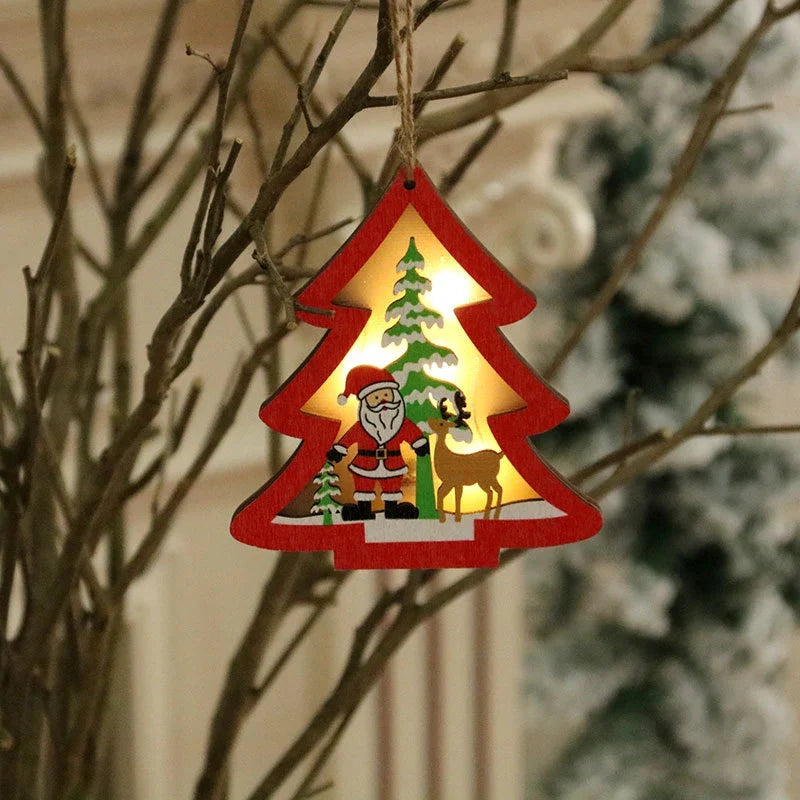 Christmas Ornament Illuminated Winter Scene Battery-Free