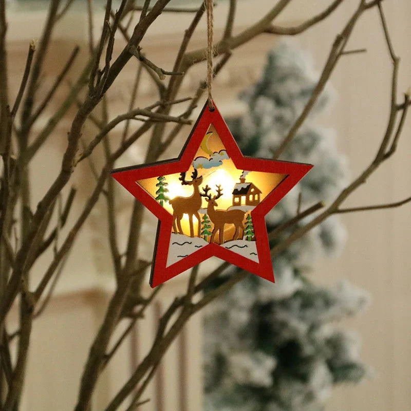 Christmas Ornament Illuminated Winter Scene Battery-Free