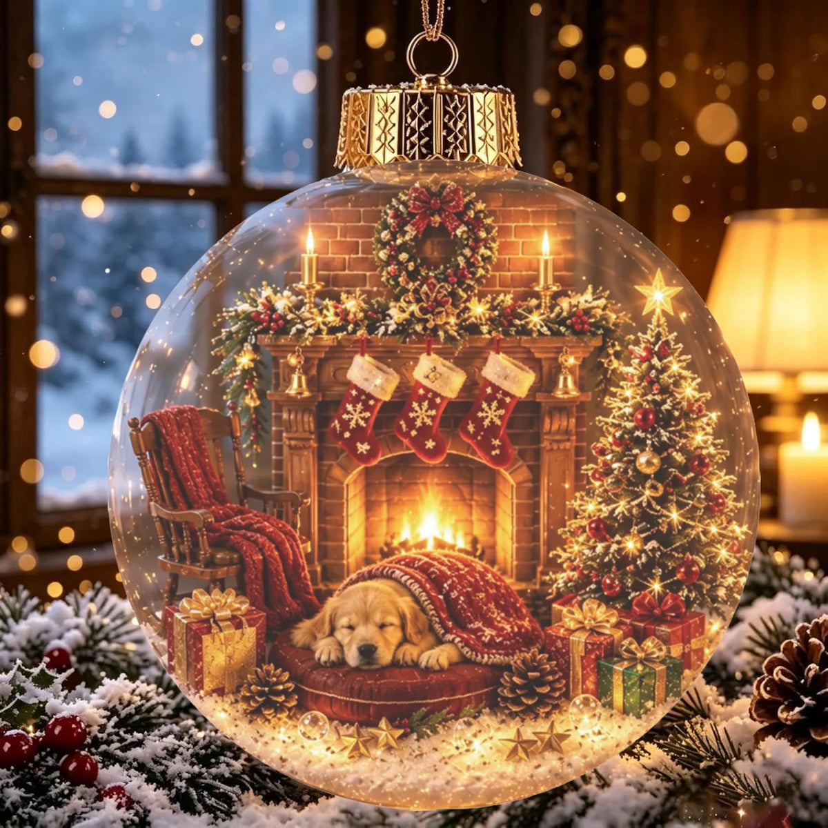 Christmas Ornament Light-Up Multicolour 3.15 Inch
