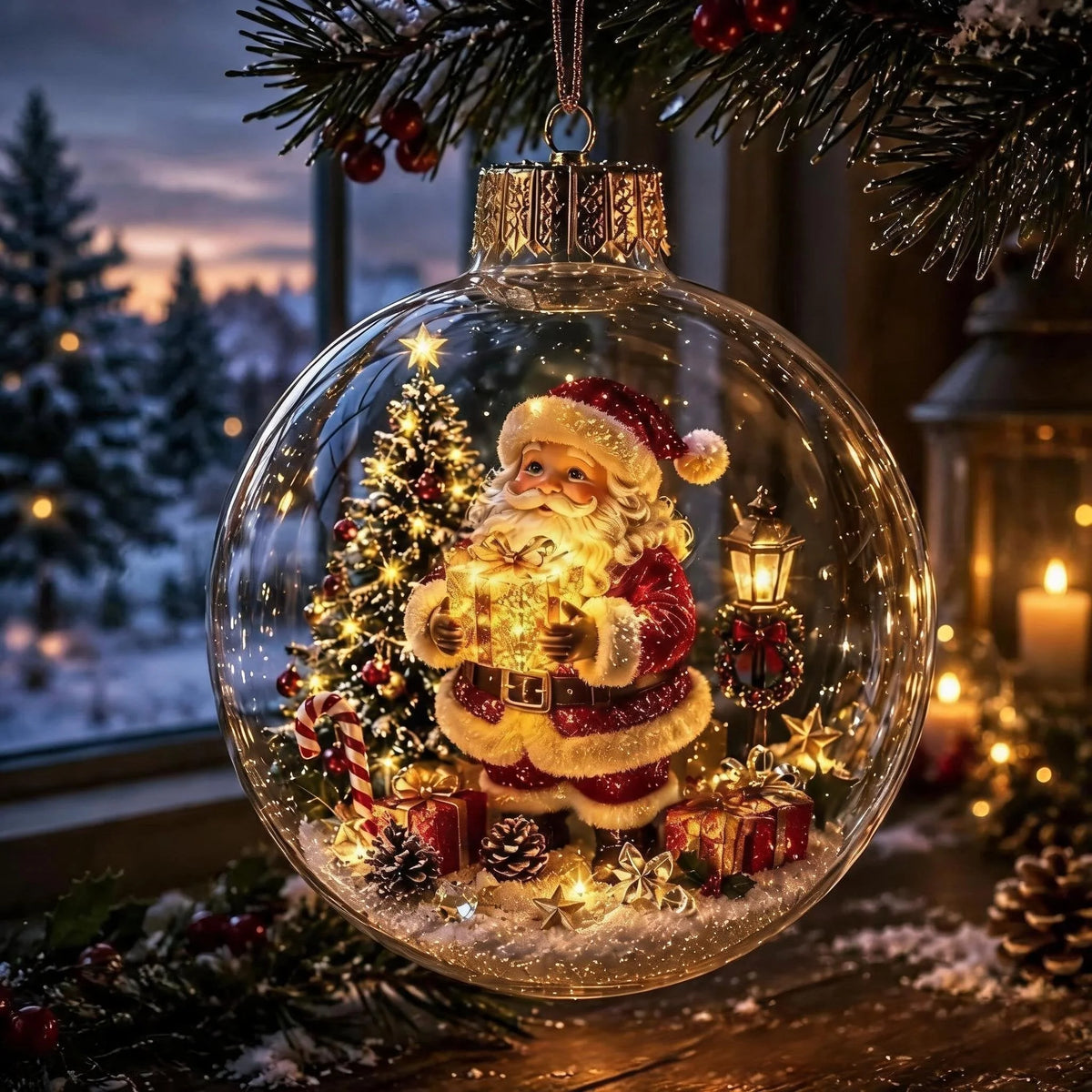 Christmas Ornament Light-Up Multicolour 3.15 Inch