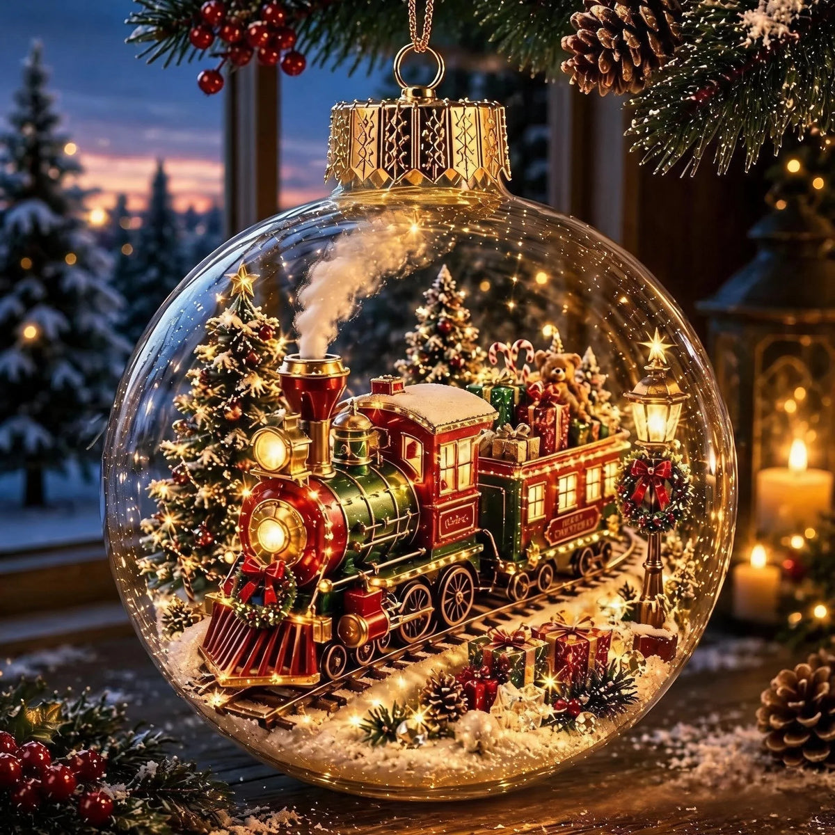Christmas Ornament Light-Up Multicolour 3.15 Inch