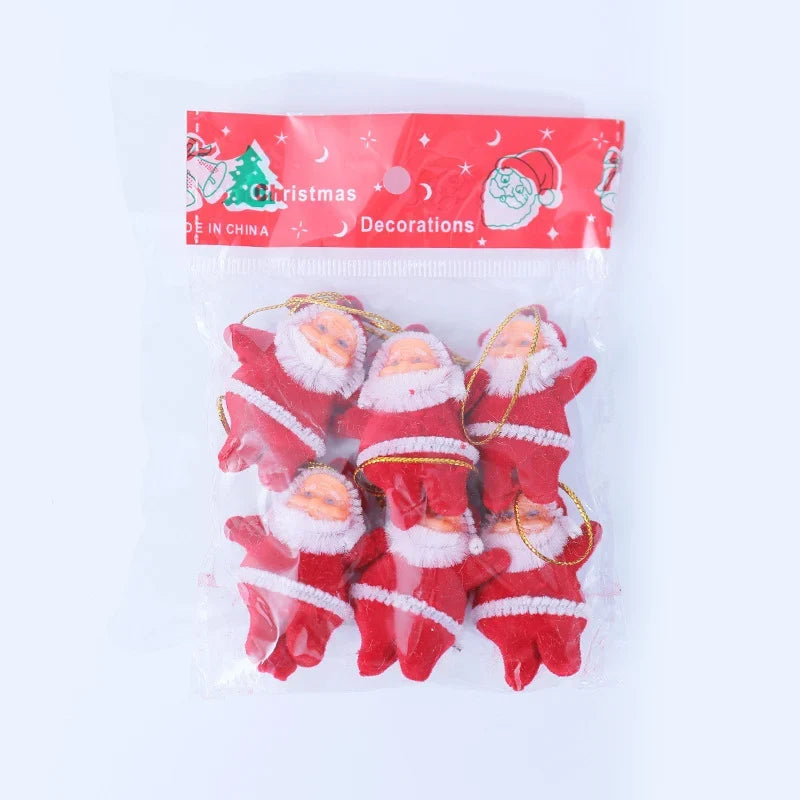 Christmas Ornament Set Santa Claus Shatterproof Set of 6