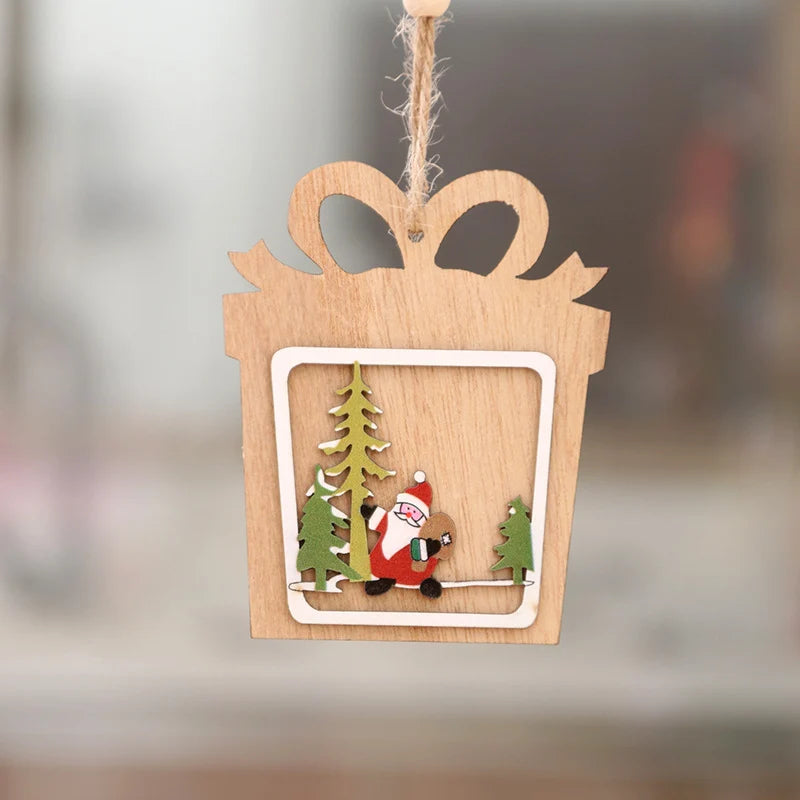 Christmas Ornaments Natural Wood Laser-Engraved 3D & Flat