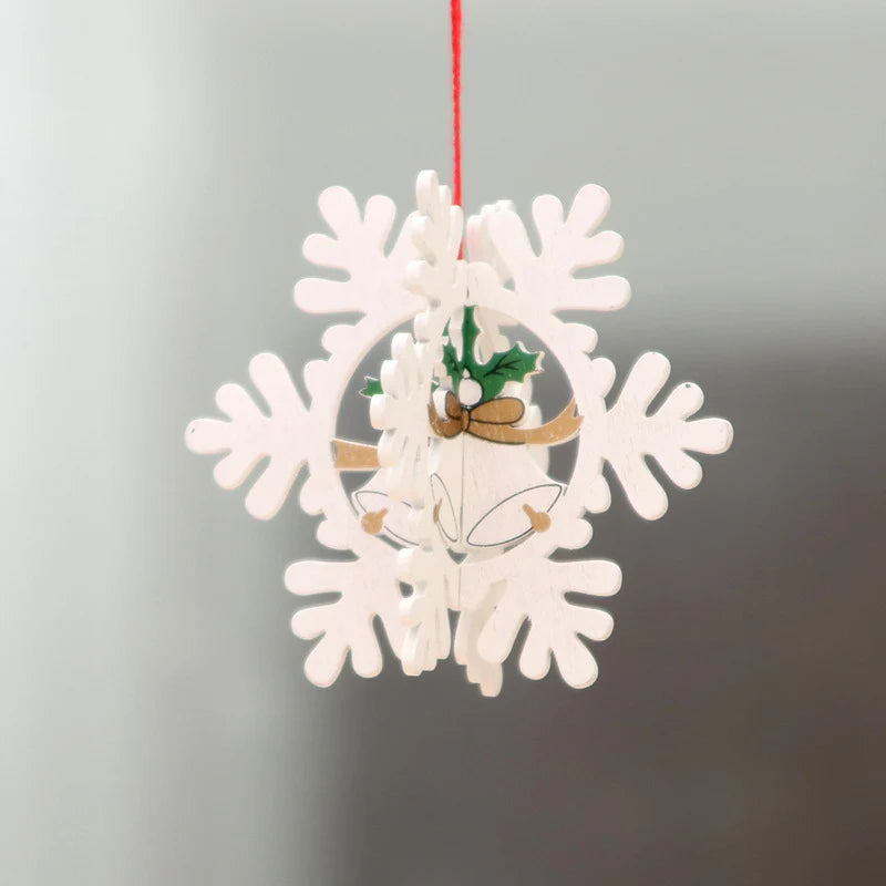 Christmas Ornaments Natural Wood Laser-Engraved 3D & Flat