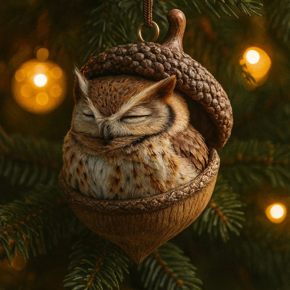 Christmas Ornaments Woodland Felt & Wood-Effect Set of 6