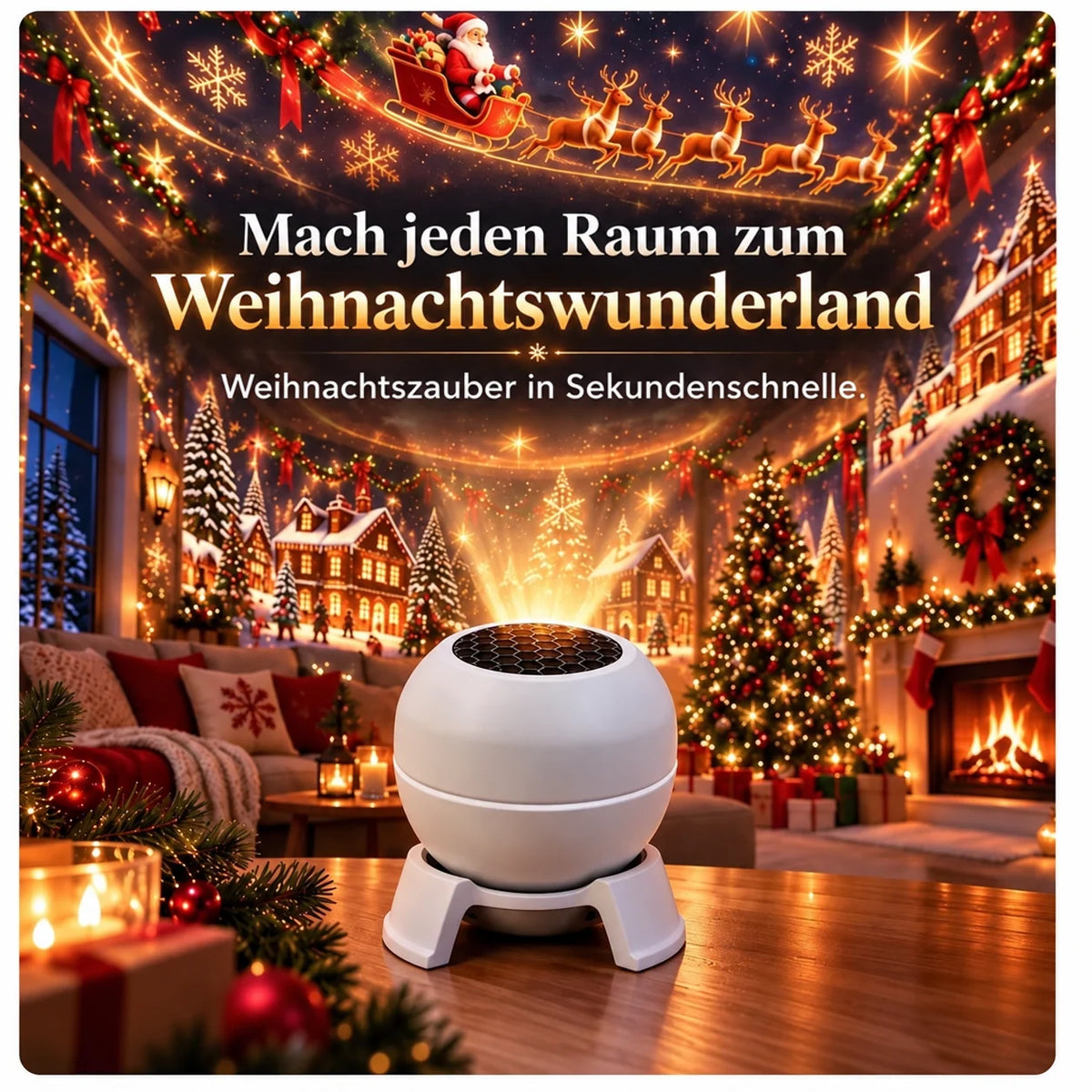 Christmas Projector Night Light USB Powered Wall & Ceiling Projection