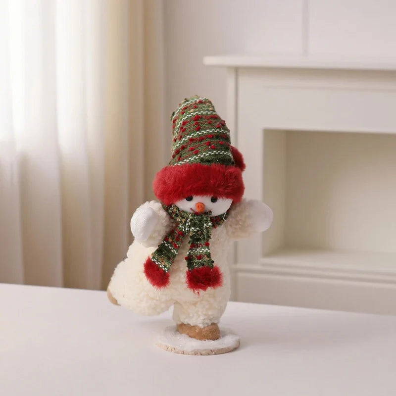 Christmas Reindeer Figurine Tabletop 11.8 Inch Scarf & Garland