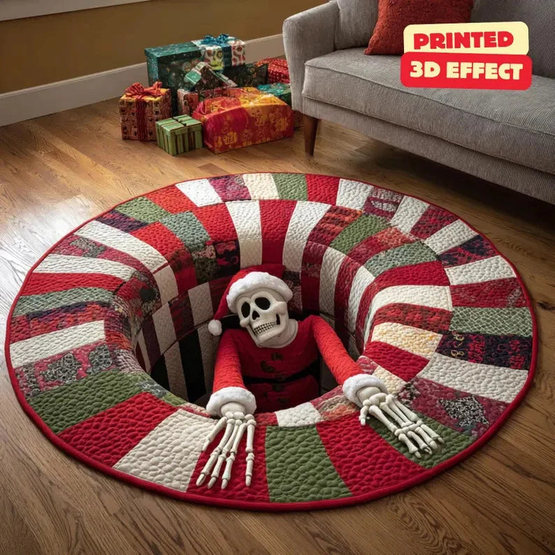 Christmas Rug Festive Prints Easy-Clean Shake-Off Design