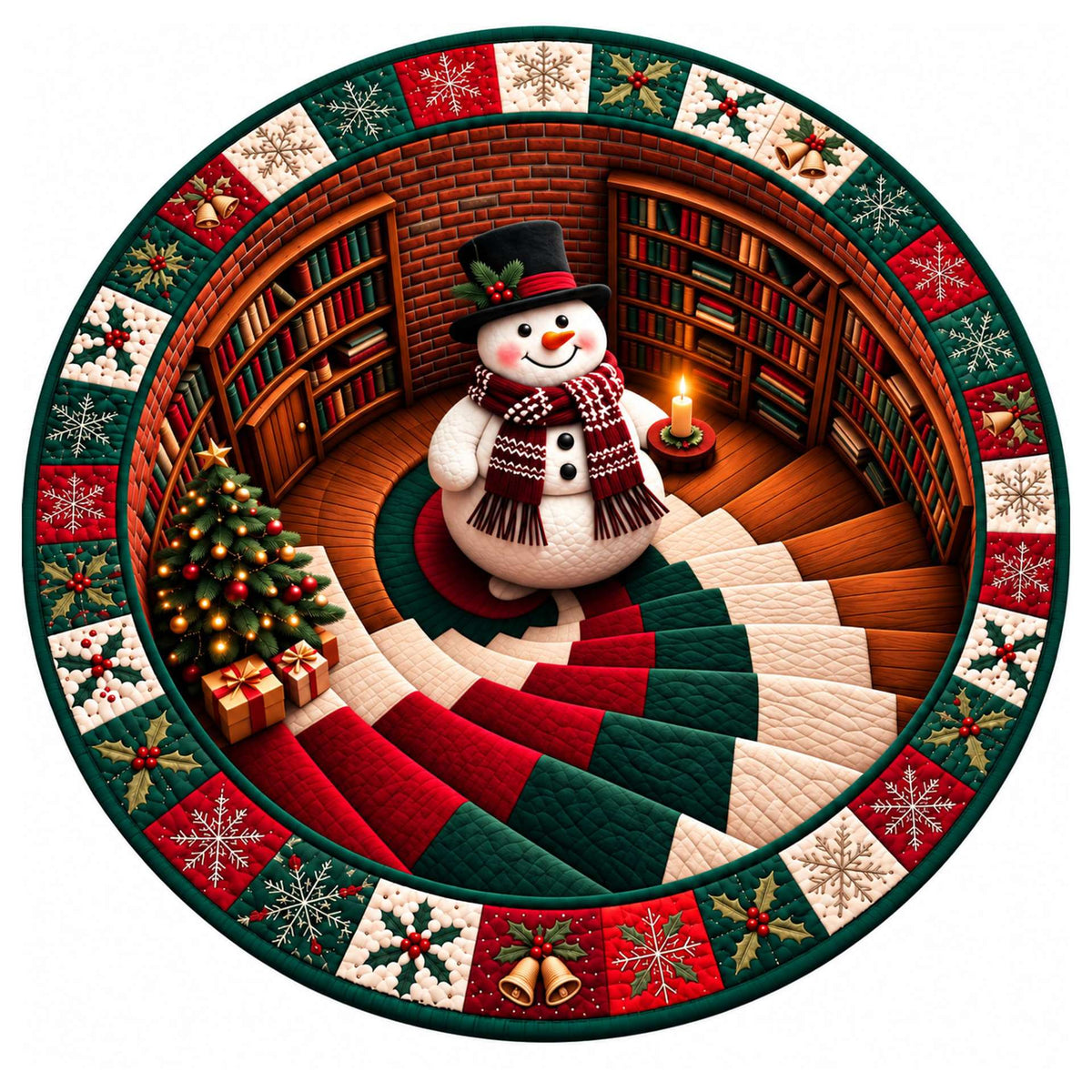 Christmas Rug Festive Prints Easy-Clean Shake-Off Design