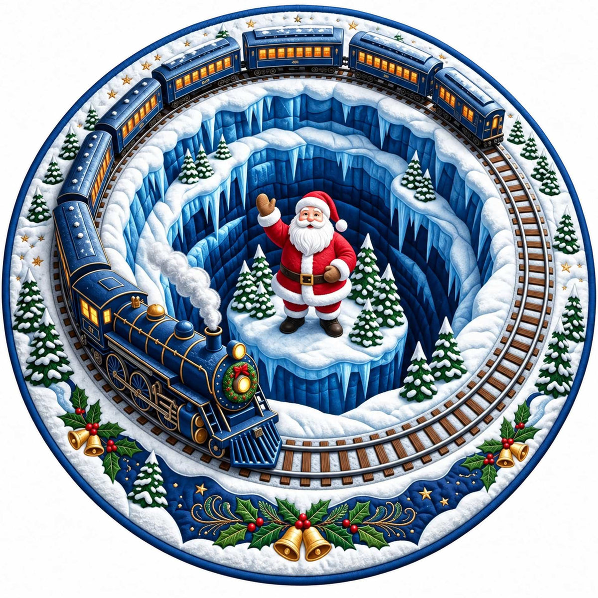 Christmas Rug Festive Prints Easy-Clean Shake-Off Design