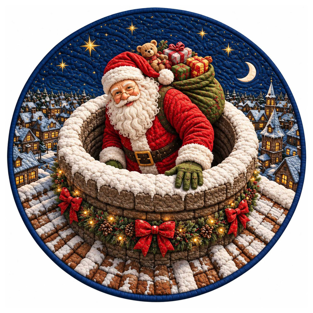 Christmas Rug Festive Prints Easy-Clean Shake-Off Design