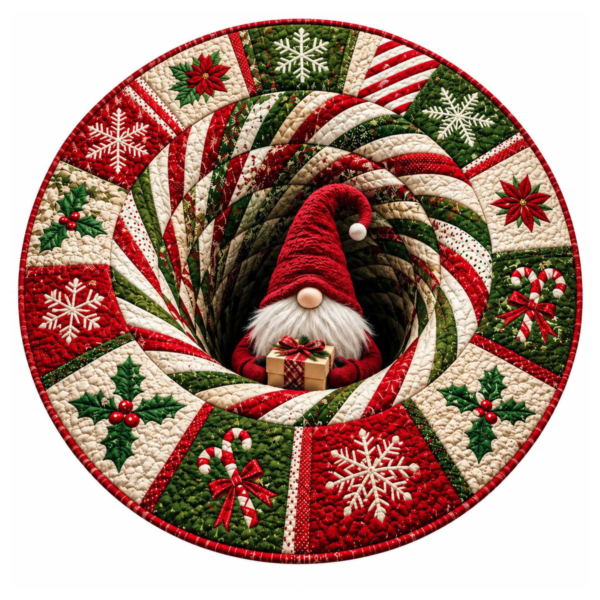 Christmas Rug Festive Prints Easy-Clean Shake-Off Design