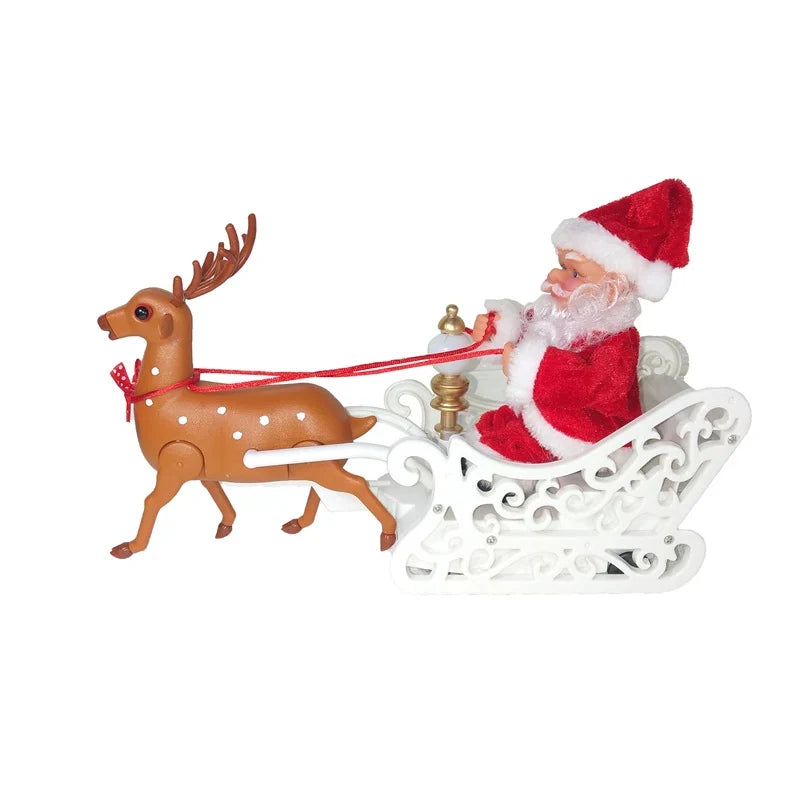 Christmas Sleigh Centerpiece Handcrafted Red Finish