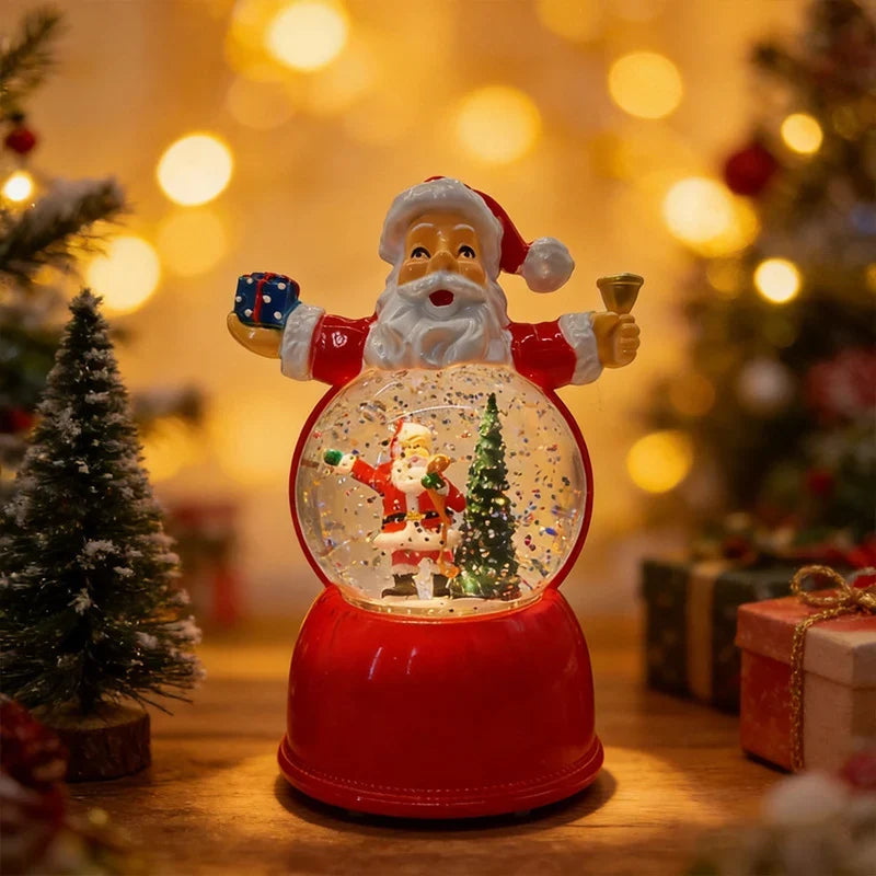 Christmas Snow Globe Santa Figurine LED Light Durable