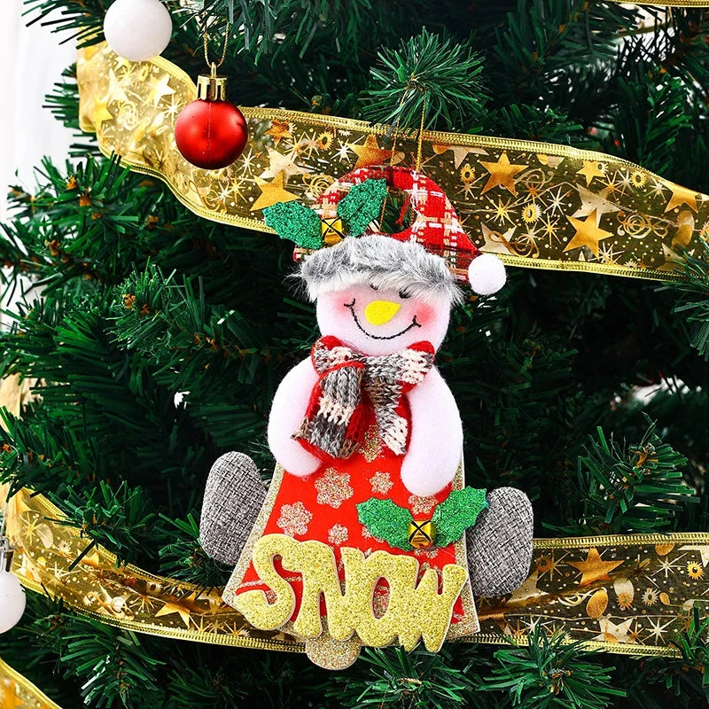 Christmas Snowman Decoration Durable Fabric Lightweight Ready To Hang