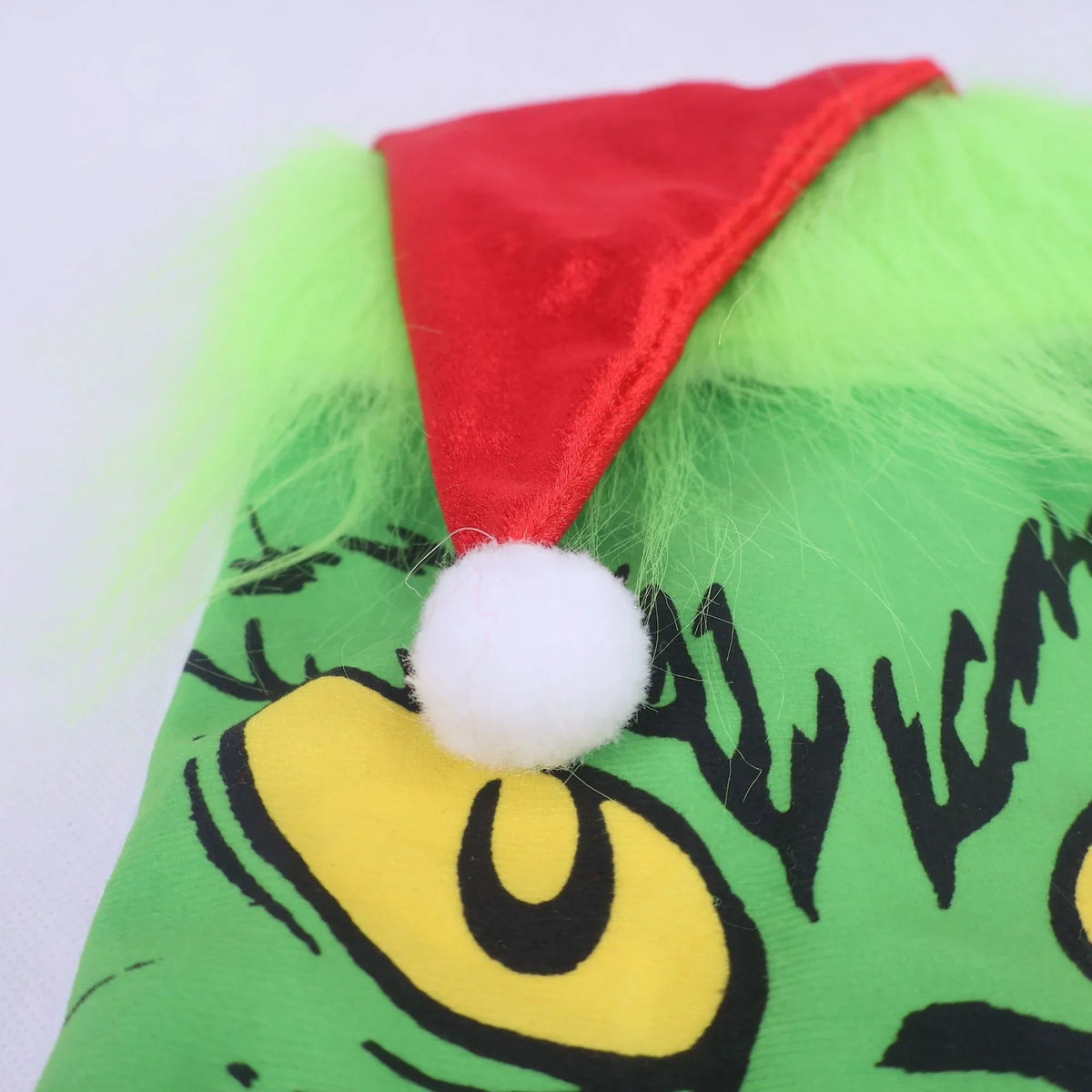 Christmas Stocking Grinch Design Fluffy Cuff & Spacious Interior