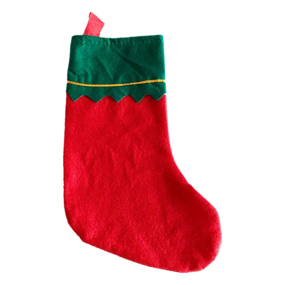 Christmas Stocking Large Capacity Gold-Edged Wave Trim