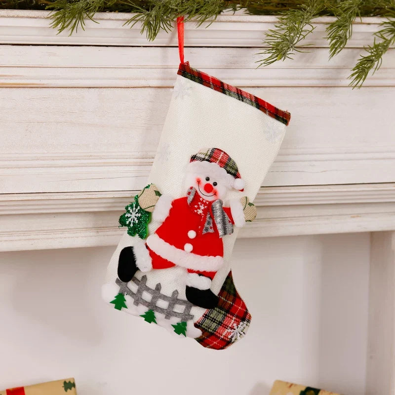 Christmas Stocking Reindeer Motif Durable Fabric Spacious