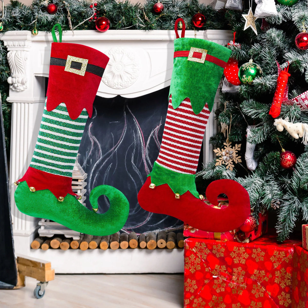 Christmas Stocking Santa Design With Hanging Loop