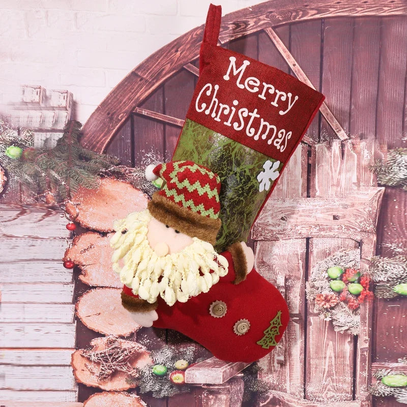 Christmas Stocking Snowman Motif Soft & Durable Fabric