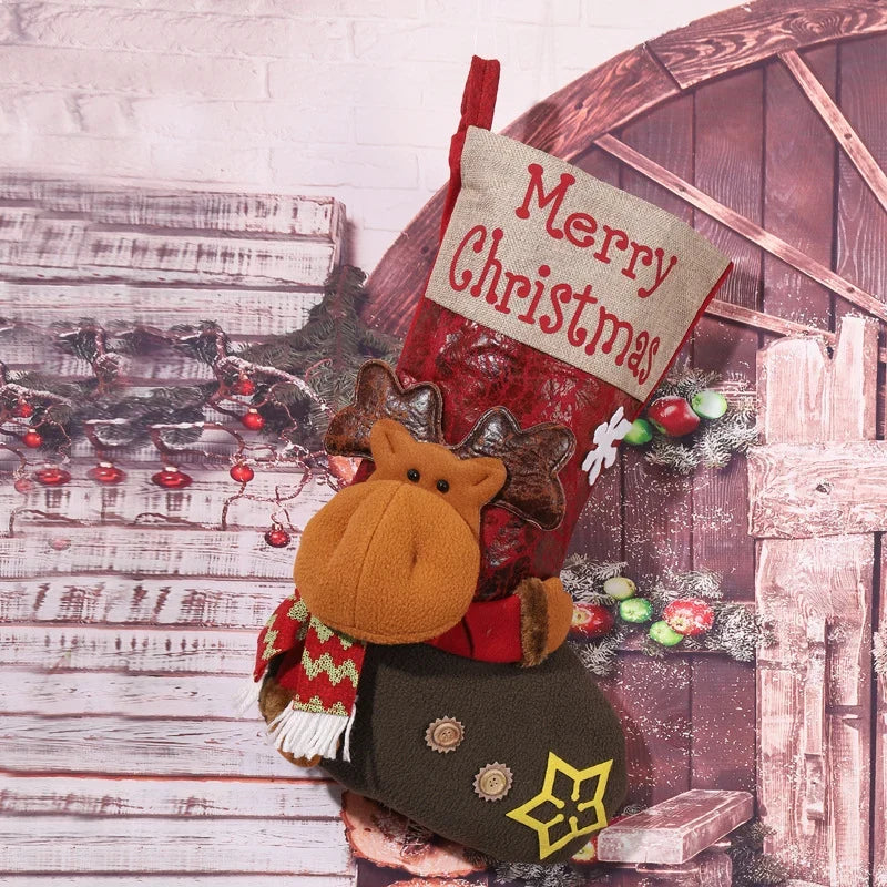 Christmas Stocking Snowman Motif Soft & Durable Fabric