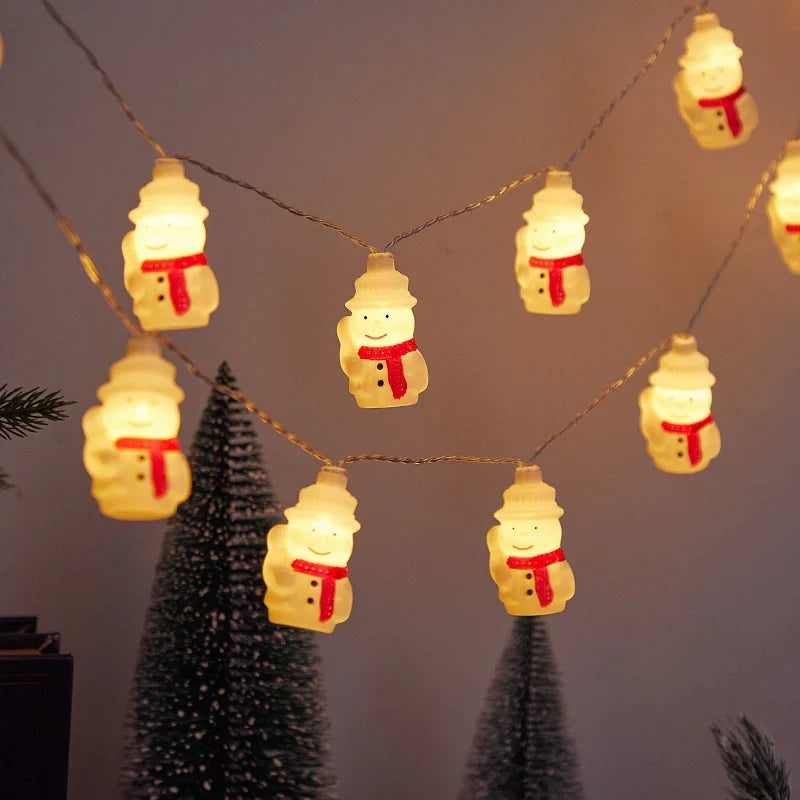 Christmas String Lights Energy-Saving LED Novelty Snowman & Santa