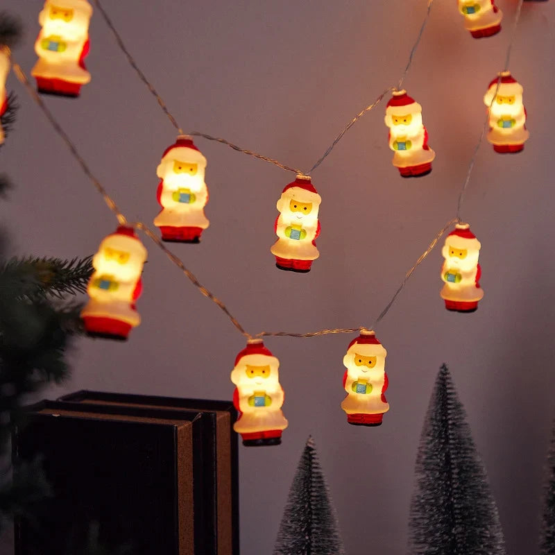 Christmas String Lights Energy-Saving LED Novelty Snowman & Santa