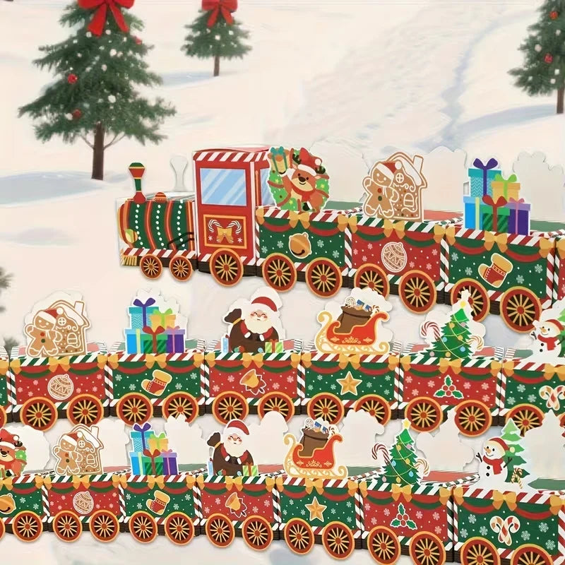 Christmas Train Decoration Sturdy Paper Lightweight