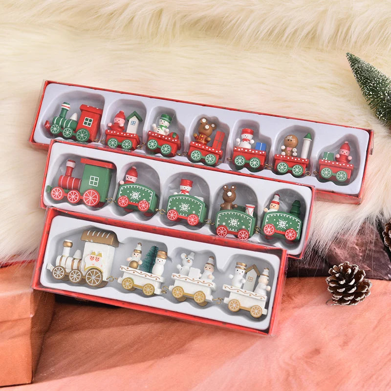 Christmas Train Wooden Tabletop Set of Figures