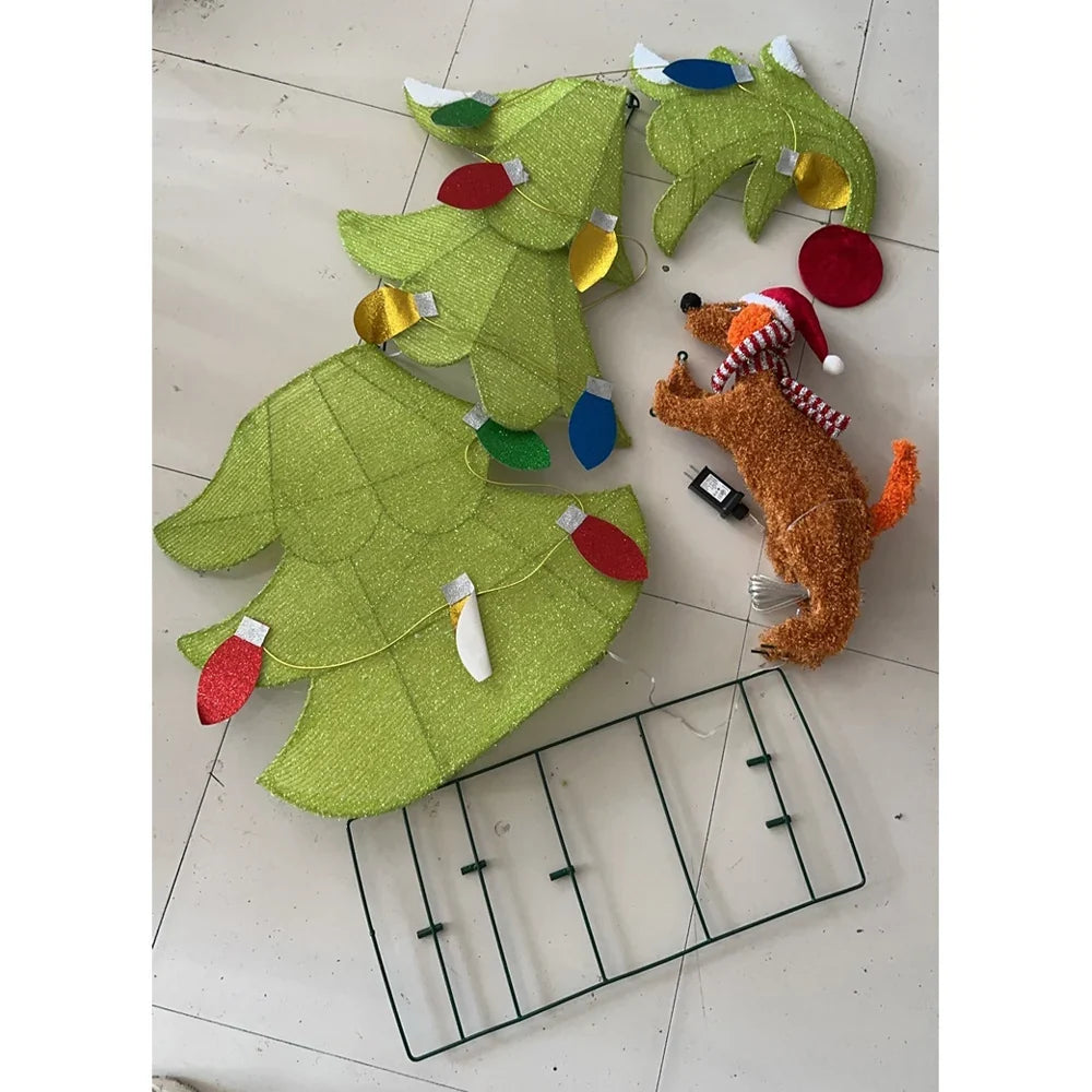 Christmas Tree Dog-Shaped Colorful LED Weather-Resistant