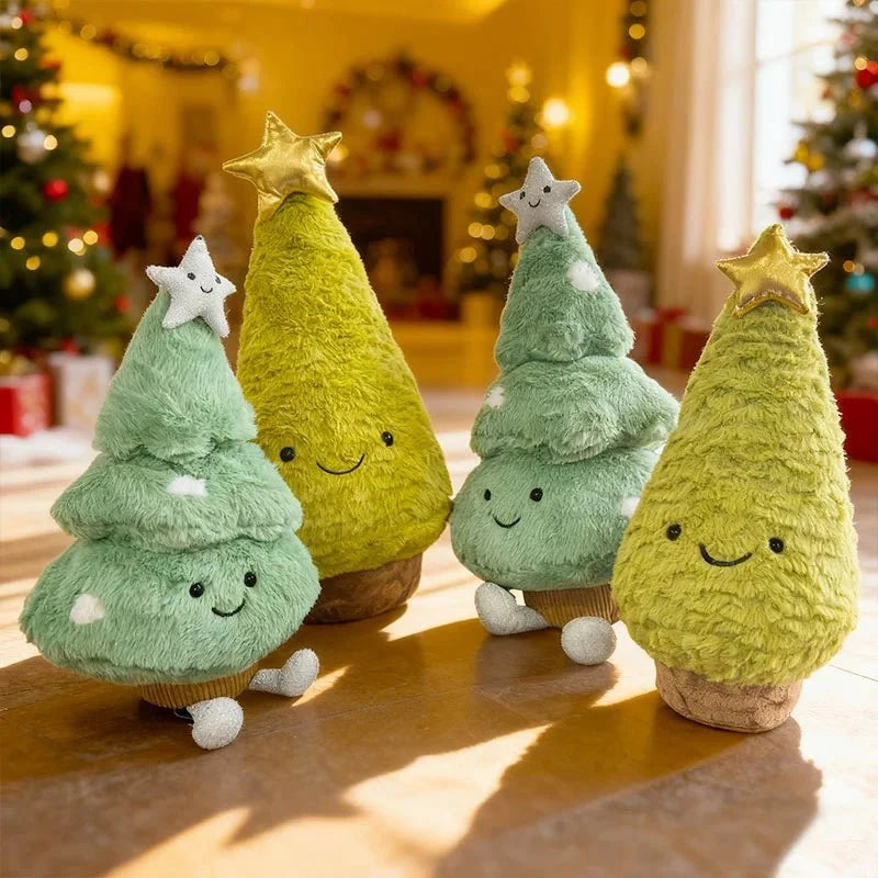 Christmas Tree Figurine Plush Soft Festive Decor