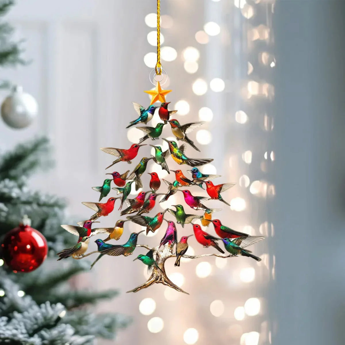 Christmas Tree Ornament Crystal Glass Bird Light-Reflecting