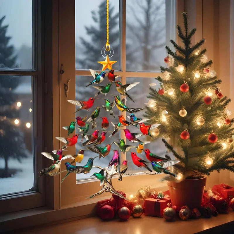 Christmas Tree Ornament Crystal Glass Bird Light-Reflecting