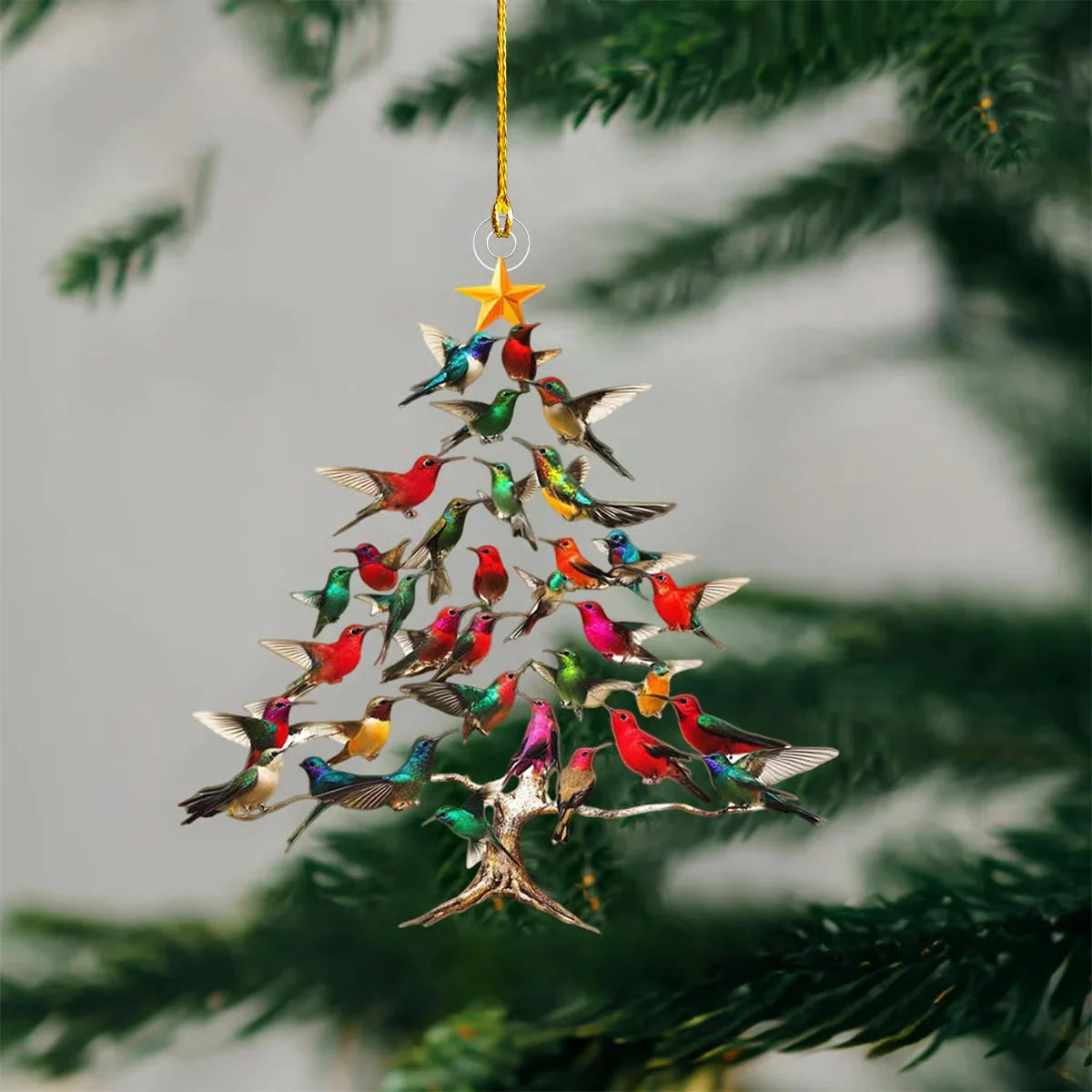 Christmas Tree Ornament Crystal Glass Bird Light-Reflecting