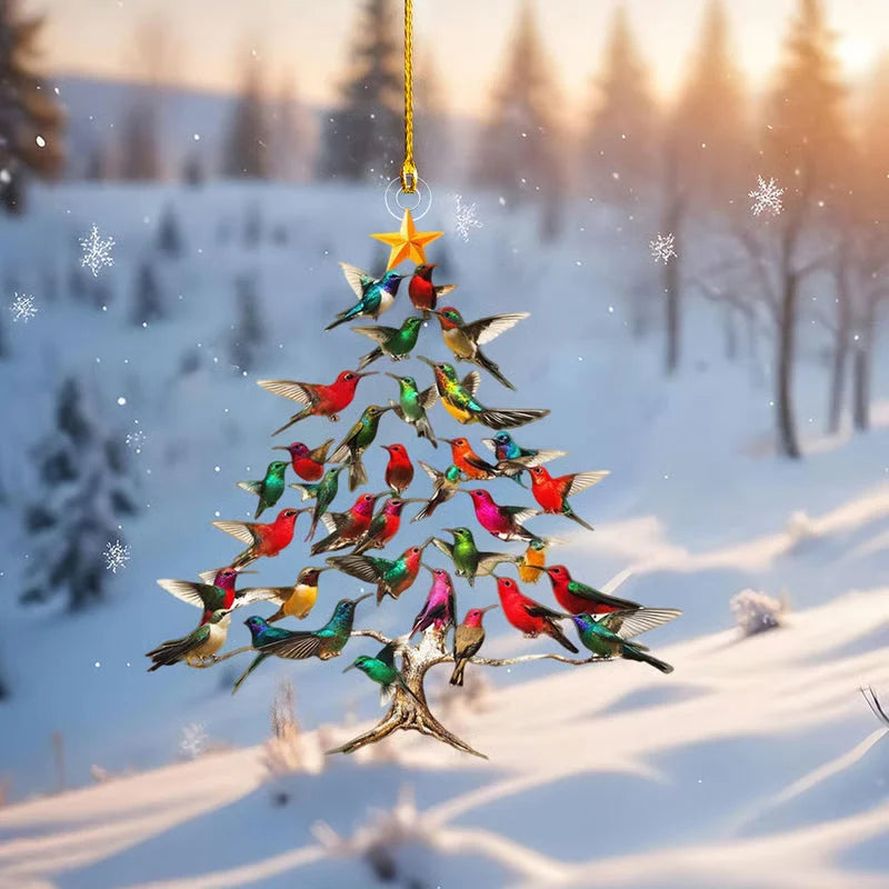 Christmas Tree Ornament Crystal Glass Bird Light-Reflecting