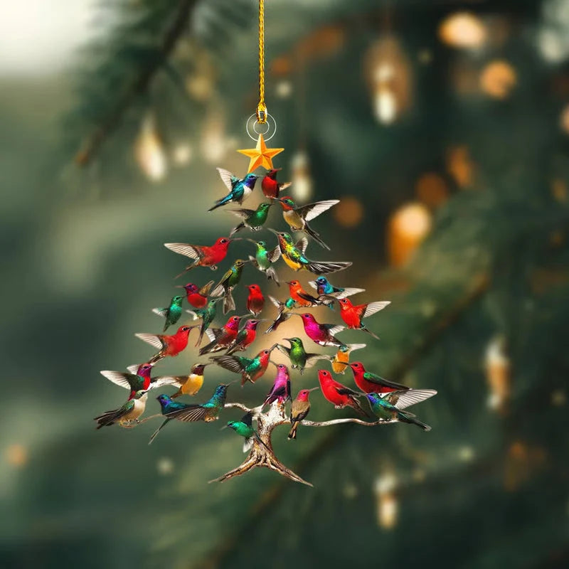 Christmas Tree Ornament Crystal Glass Bird Light-Reflecting