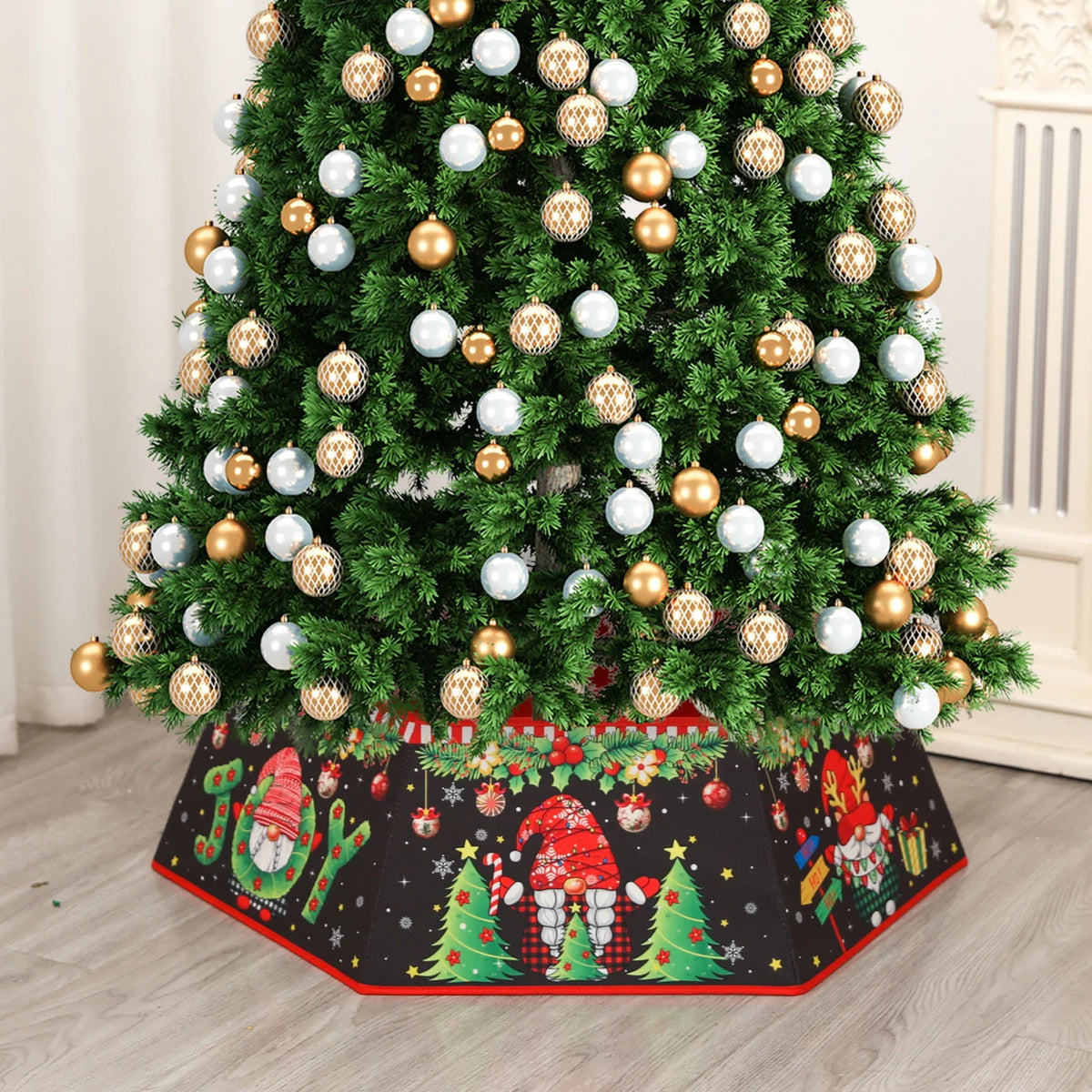 Christmas Tree Skirt Sequin Design Spot Clean Care