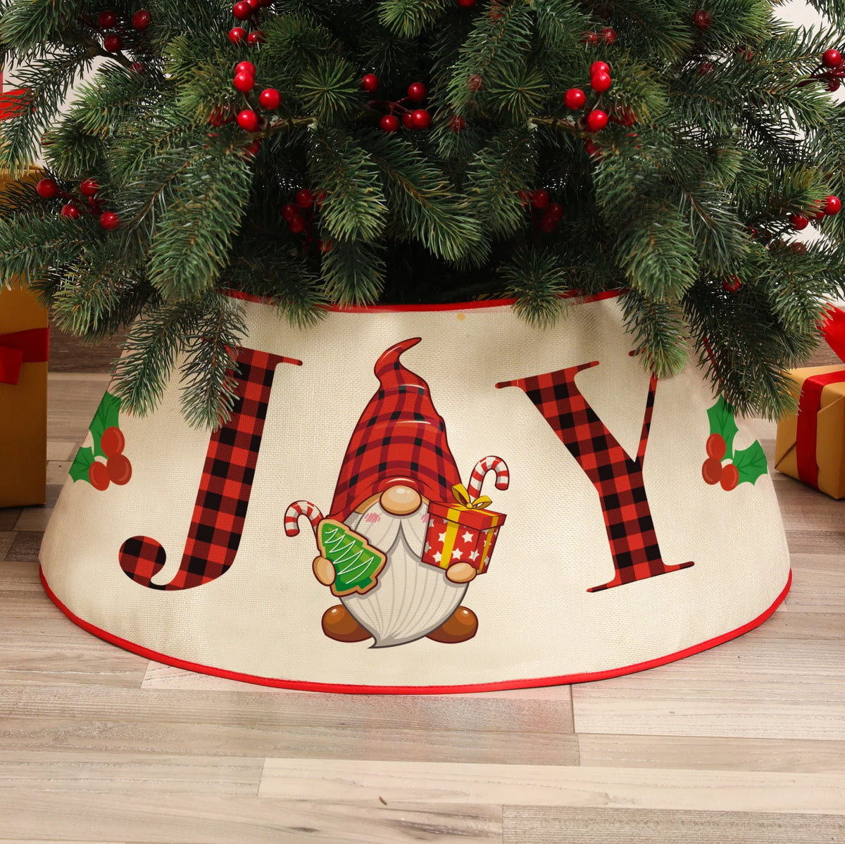 Christmas Tree Skirt Sequin Design Spot Clean Care