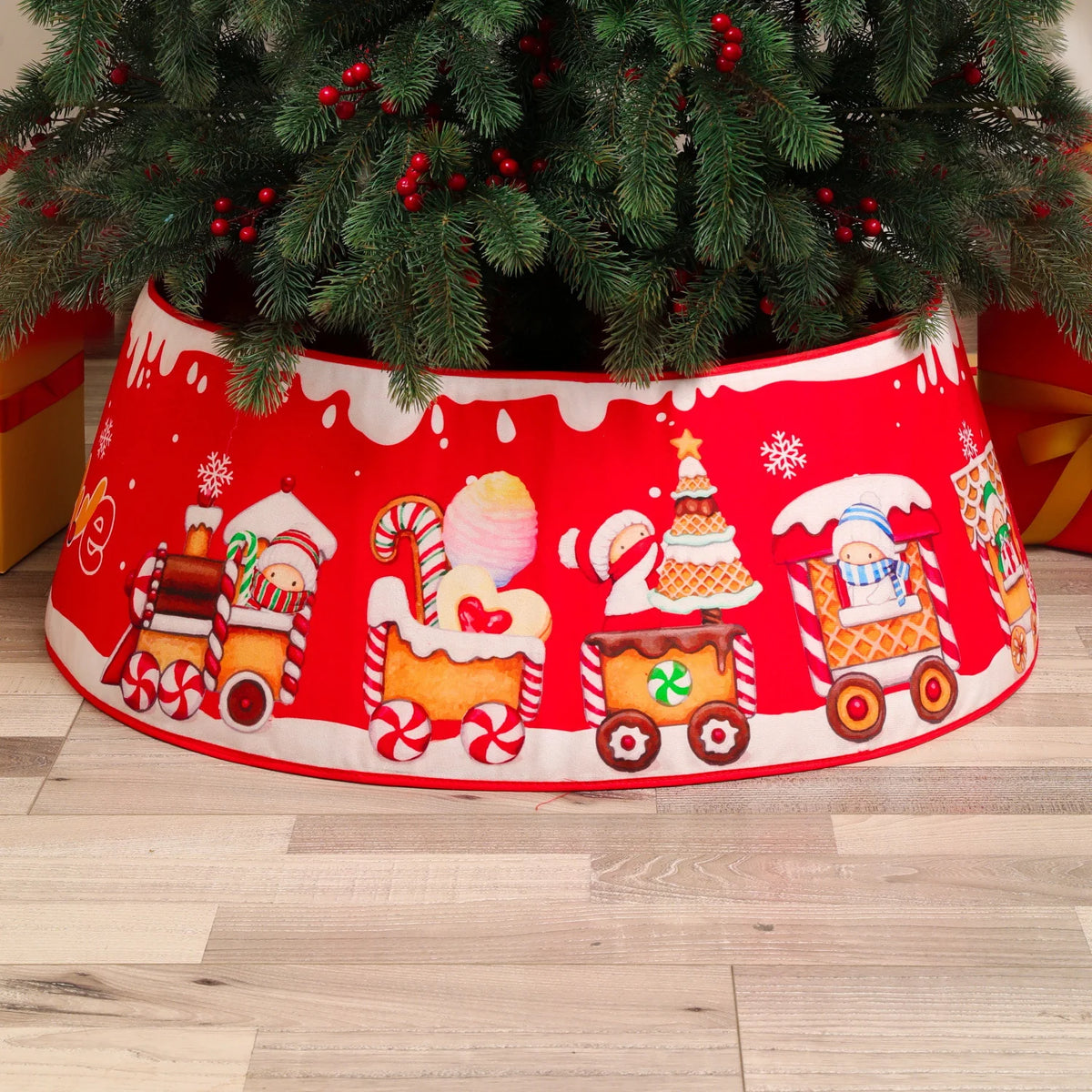 Christmas Tree Skirt Sequin Design Spot Clean Care