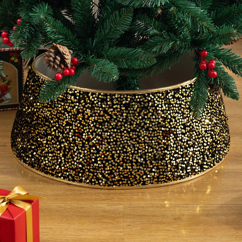 Christmas Tree Skirt Sequin Design Spot Clean Care