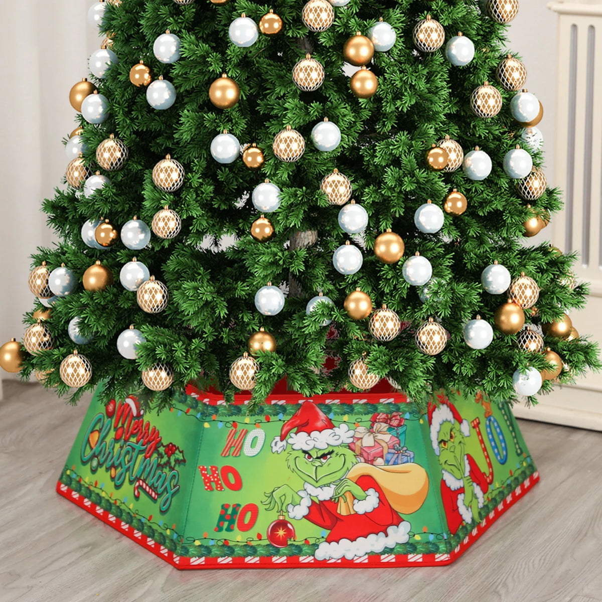 Christmas Tree Skirt Sequin Design Spot Clean Care