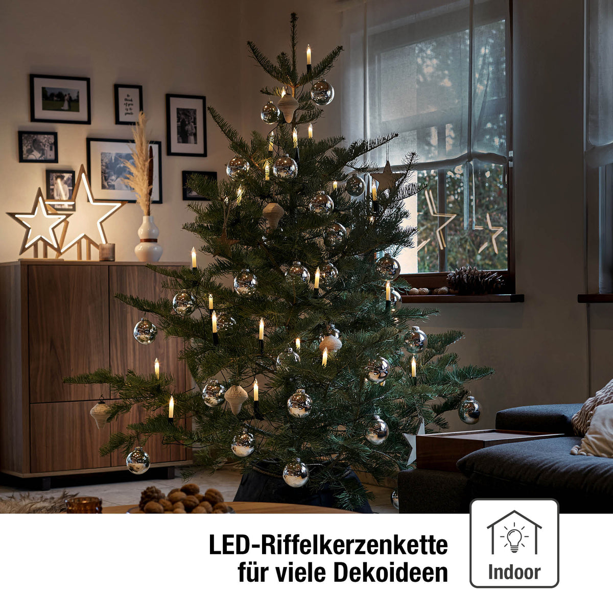 Christmas Tree String Lights 20 LED Candles Warm White
