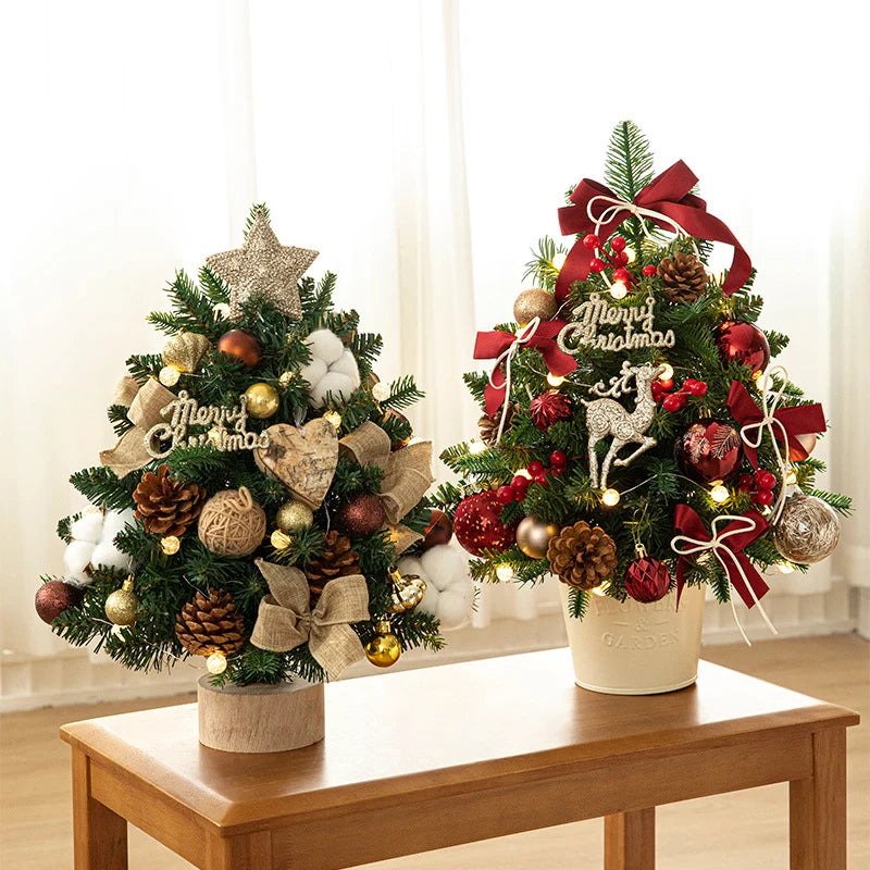 Christmas Tree Tabletop With String Lights Included