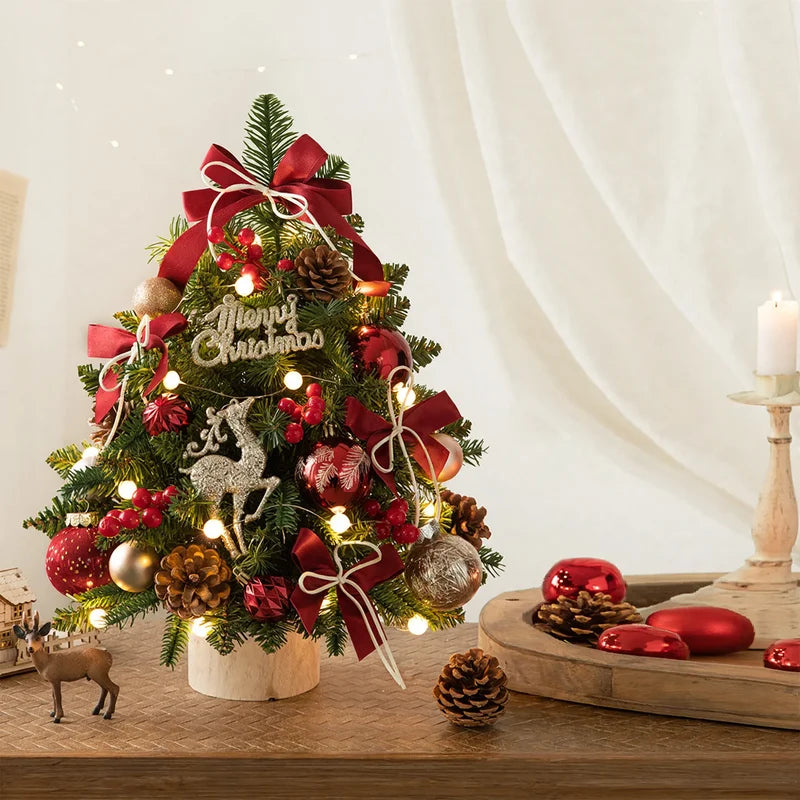 Christmas Tree Tabletop With String Lights Included