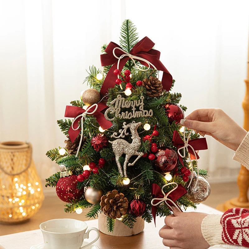 Christmas Tree Tabletop With String Lights Included