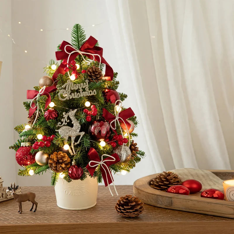 Christmas Tree Tabletop With String Lights Included