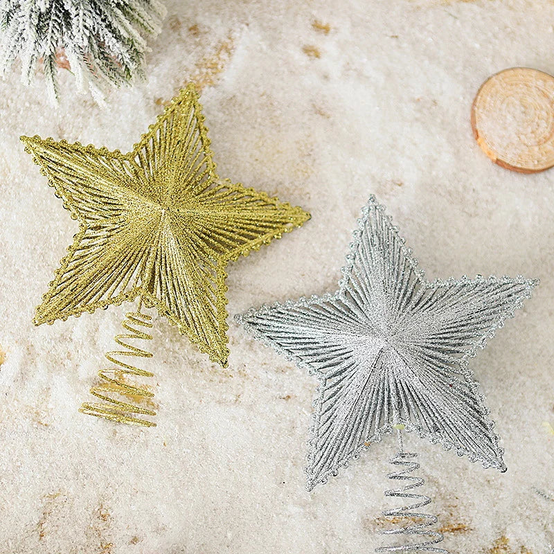 Christmas Tree Topper Sparkling Star Durable Spiral Base