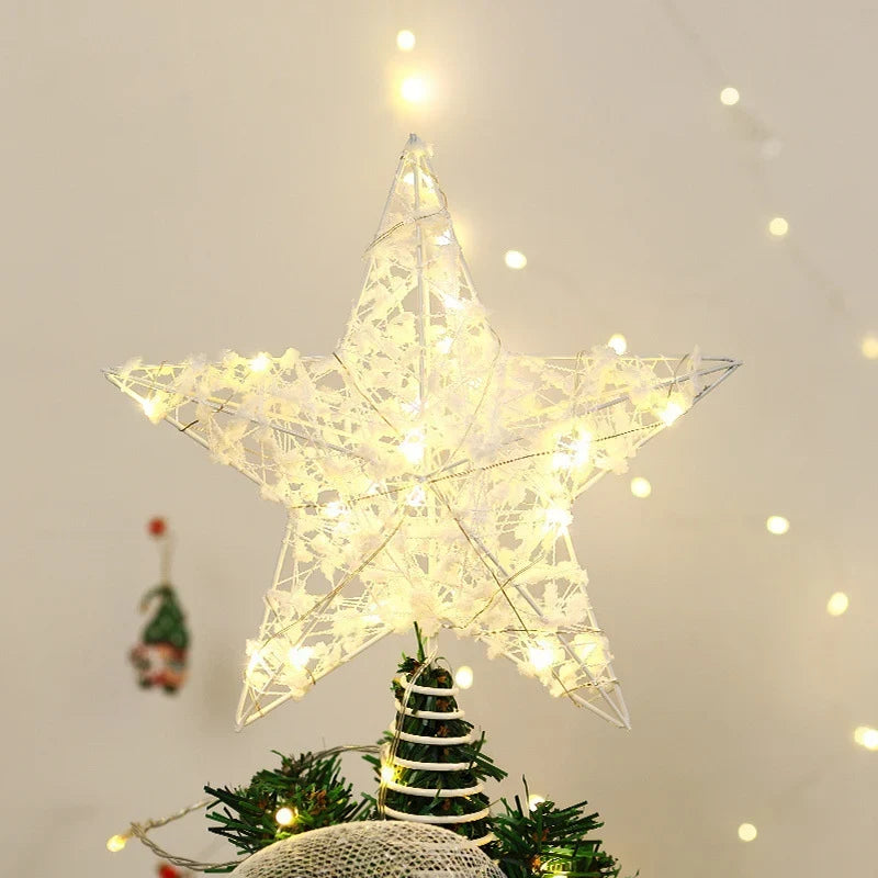 Christmas Tree Topper Sparkling Star Durable Spiral Base