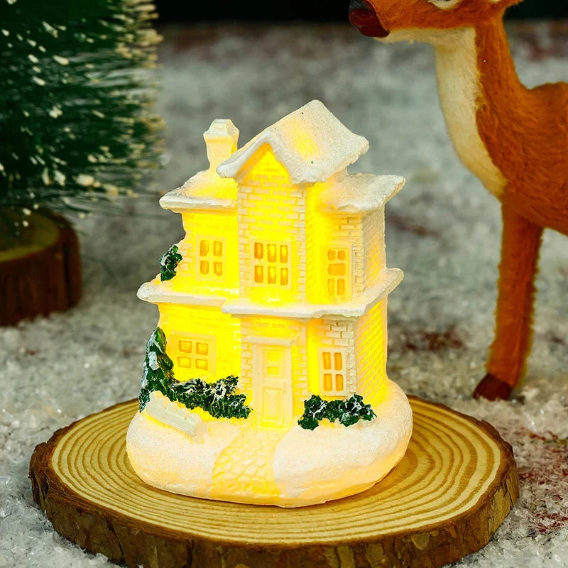 Christmas Village Ceramic With Glitter Finish Integrated LED